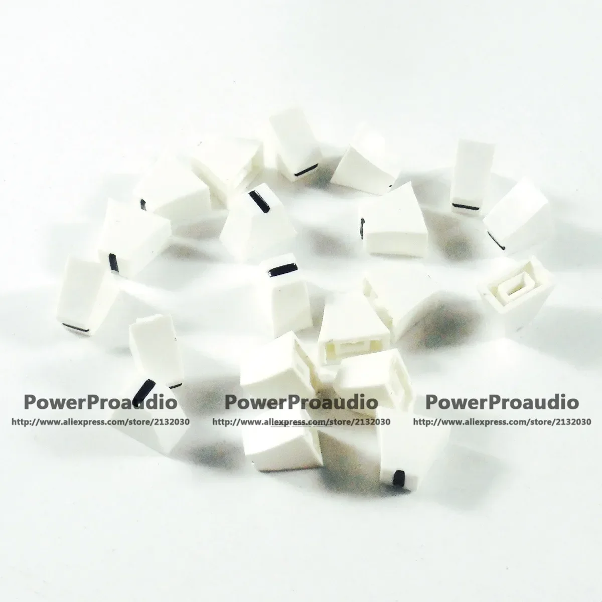 20X White Fader Knob Cap 12mmLx7mmW For Pioneer Apex Audio DBQ Mixer Equalizer