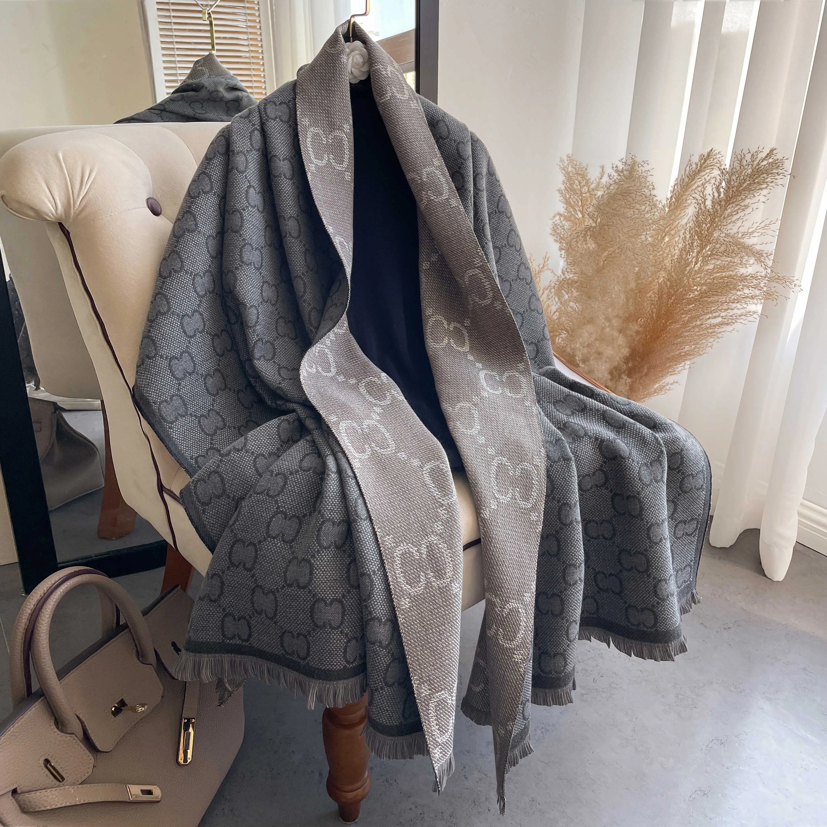 New Winter Warm Cashmere Wraps Women Scarf Luxury 2023Design Pashmina Thick Shawl Blanket Bufanda Foulard Travel Poncho Stoles