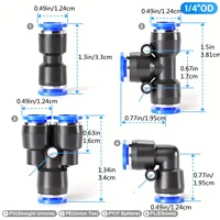 32PCS Pneumatic Fittings Kit 4mm 6mm 8mm 10mm Push to Connect Air Hose Connectors Straight Elbow Tee Y Splitter Quick Release 5