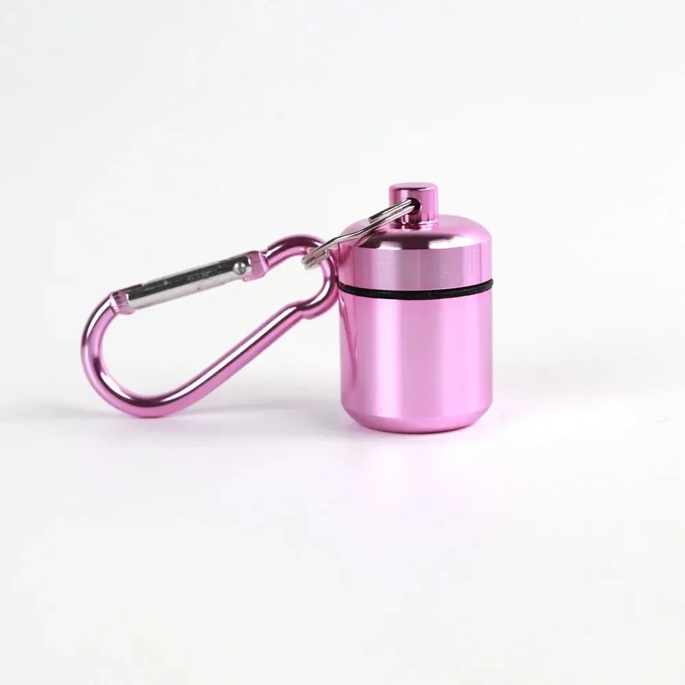 Waterproof Aluminum Pill Box with Sealed Storage and Keychain