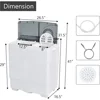 Portable Washing Machine, Twin Tub 18 Lbs Washer and 8 Lbs Spinner W/ Control Knobs & Timer & Drain Pump, Laundry 2