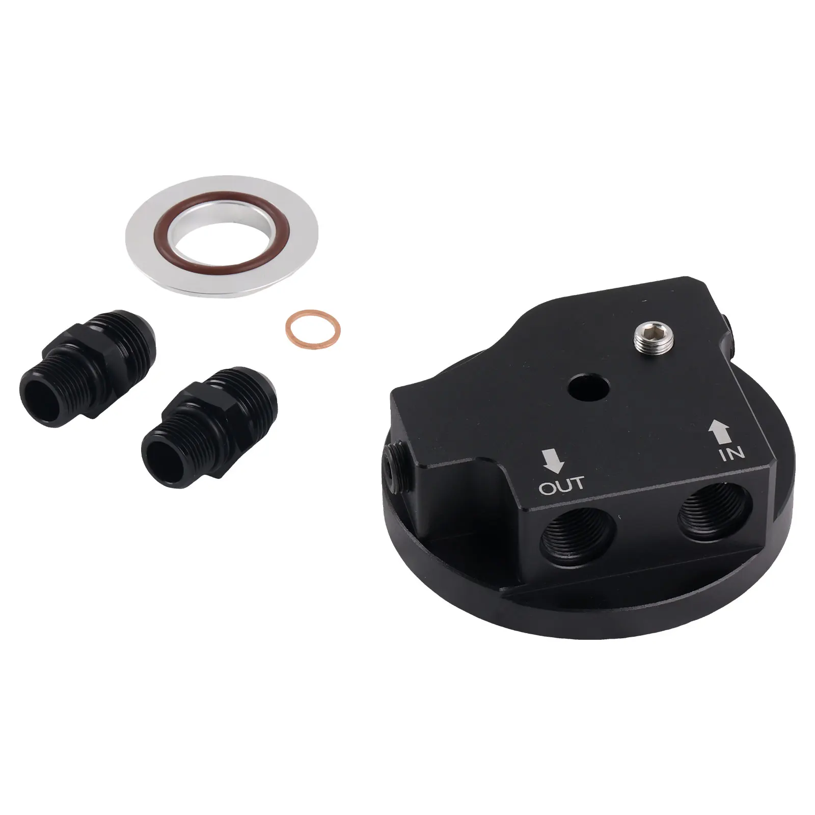 Engine Oil Filter Cap With Oil Cooler Fittings for BMW M50 S50 S52 S54 E36 E46 Aluminum adapter oil cooling cover 11421711075