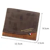 New Men's Wallet Short Cross Section Tri-fold Stitching Multi-card Zipper Coin Purse Wallet Passport Cover 4