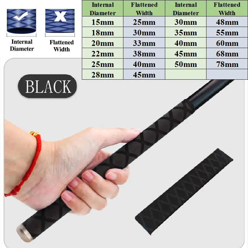 0.2M/1M Non-slip Heat Shrink Wrap Tubing Fishing Rod DIY 5 Colors Handle Insulation Waterproof Racket Handle Grip 15-50MM - Image 7