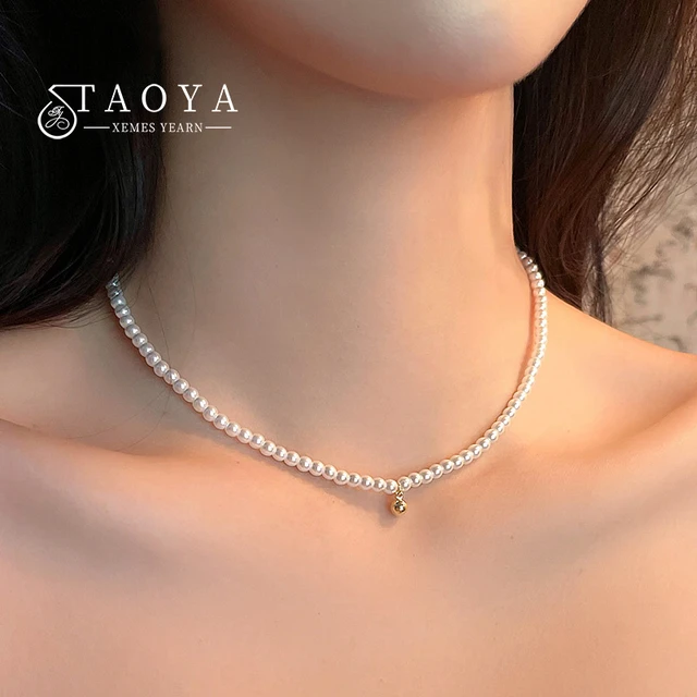 Dainty White Pearl Necklace, Small Pearl on Chain, Sterling Silver or Gold  Filled - Handmade Jewelry by GEMNIA