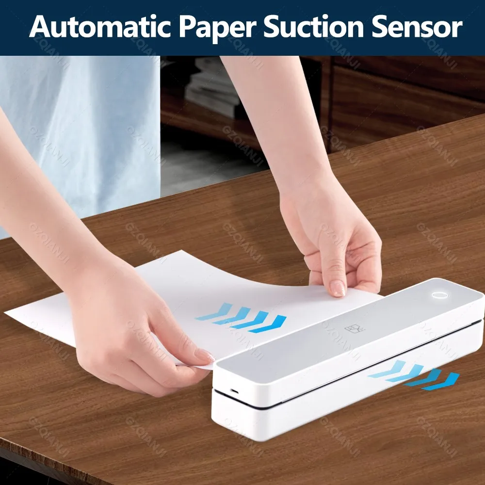 300DPI A4 Thermal Printer 200DPI Bluetooth Pocket Photo Document Printer Memo Note Tattoo Printing Wireless Inkless Printer