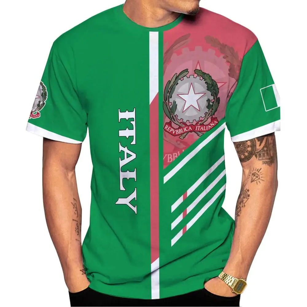 Italian Flag 3D Print T Shirt Streetwear