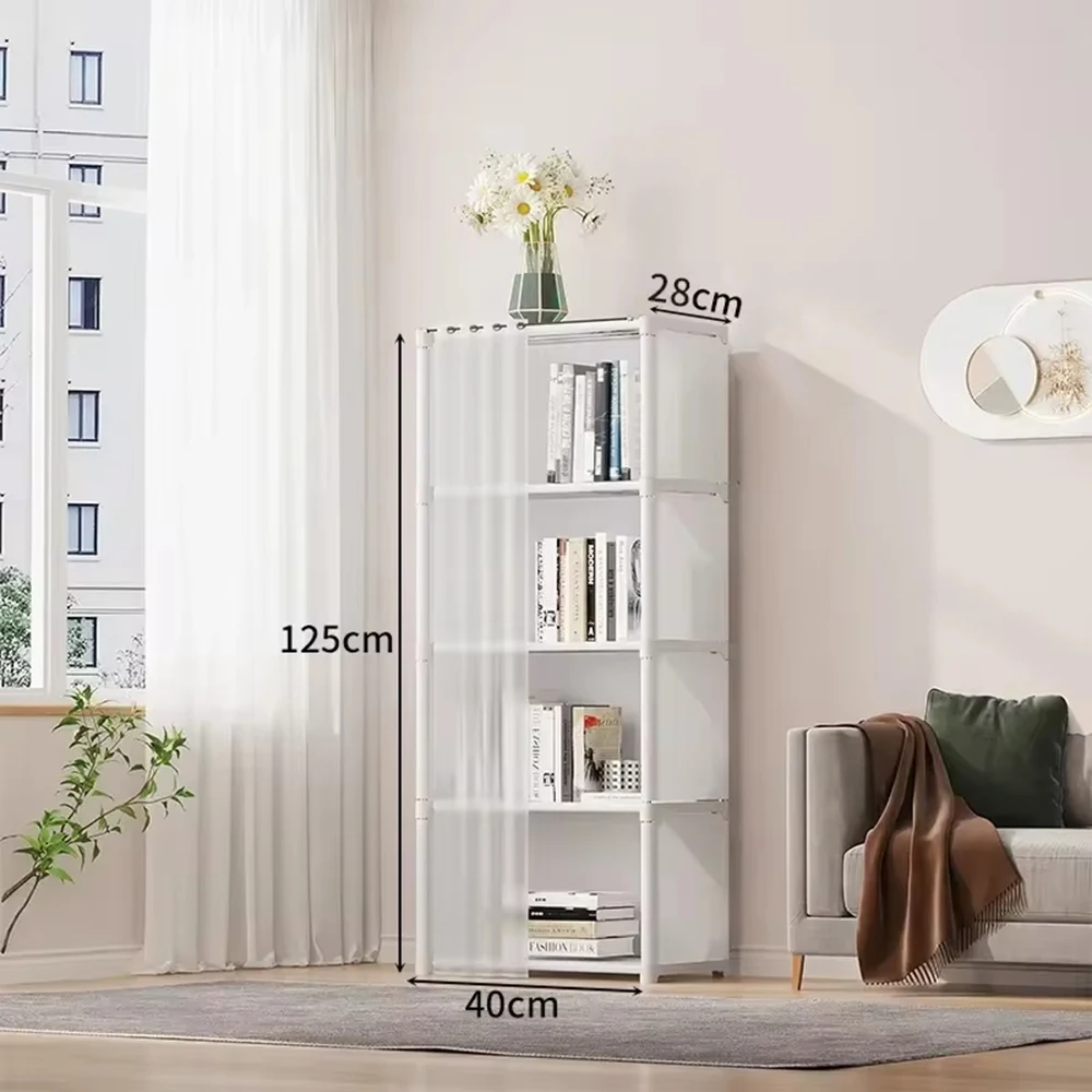 Storage Cabinet Cloth Wardrobe Fabric Wardrobe Dustproof Wardrobe Simple Assembly Storage Bedroom Open Storages Multi-layer Assembly Closet Organizer
