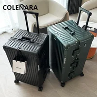 COLENARA High Quality Suitcase Aluminum Frame Large Capacity Trolley Case Cart Travel Bag 24 1