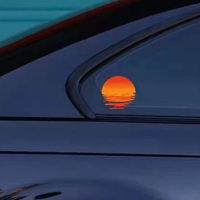 

Автомобильный Стайлинг креативный закат мультяшный автомобильный стикер клейкая ПВХ Наклейка Водонепроницаемый Автомобильный кузов стеклянный узор винил для грузовика автомобиля