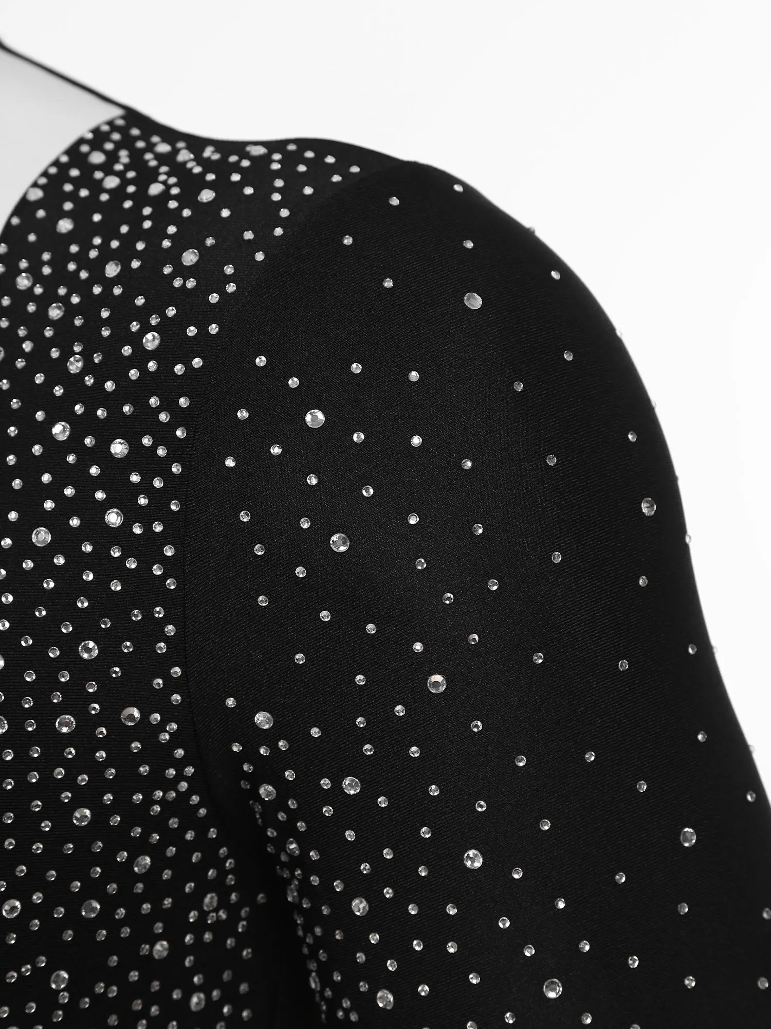 Men Latin Rumba Ballroom Gymnastics Leotard Dance Costume Long Sleeves Shiny Rhinestones Shirts Bodysuit with Bowtie Dancewear