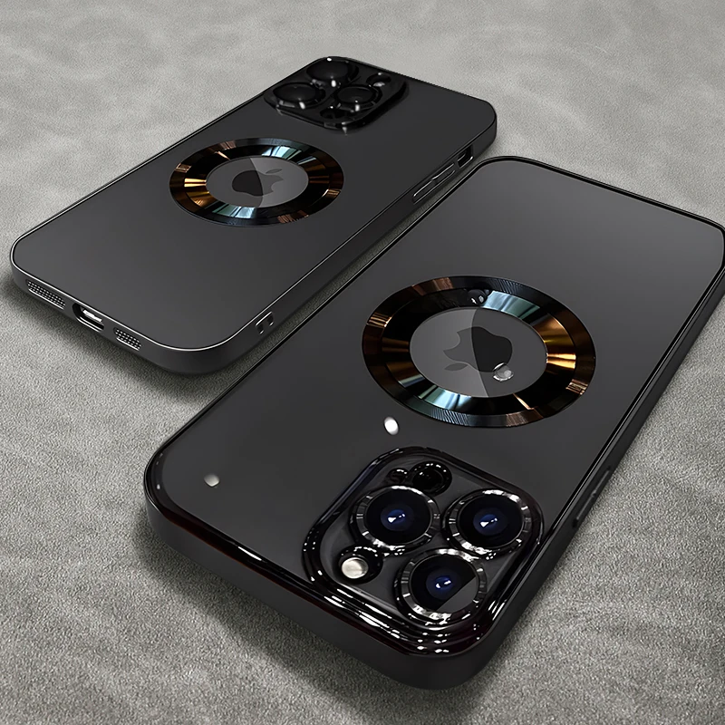 Custodia Magnetica Trasparente Per IPhone (14/13/12/11/Pro/Max/X/XR) - Silicone Morbido Con Ricarica Wireless, Colore Blu