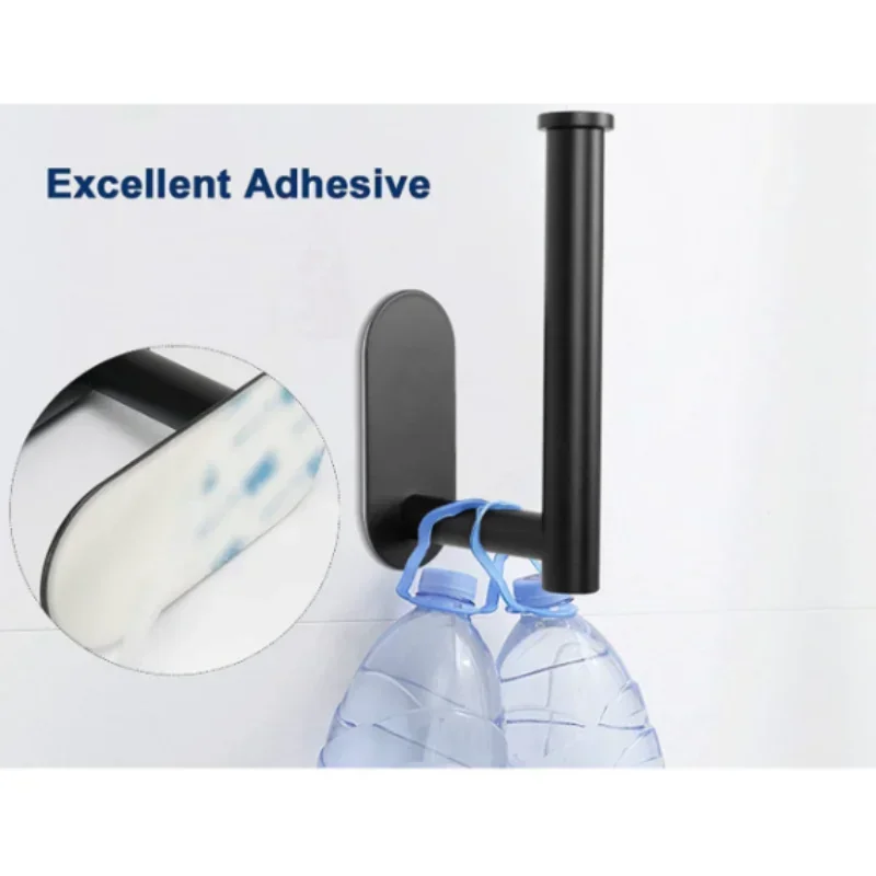 Toilet Paper Holder No Punching Wall Mounted Toilet Paper Holder Rustproof Anticorrosion Stainless Steel Bathroom Kitchen Roll Paper Toilet Holder