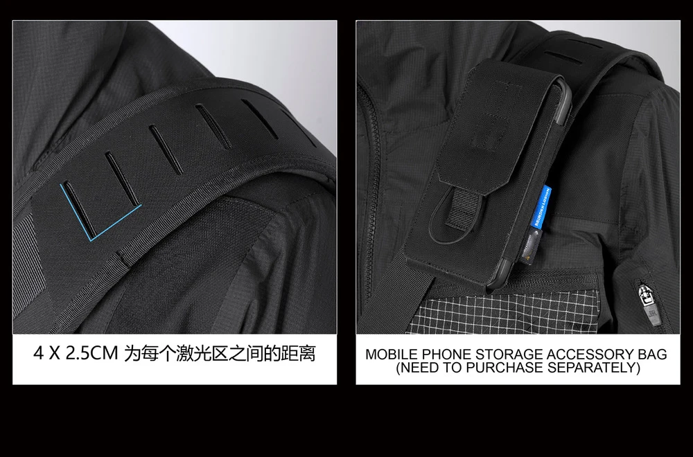 Reindee Lusion 24ss Waterproof cd material shoulder bag set molle pad modul expansion accessories techwear