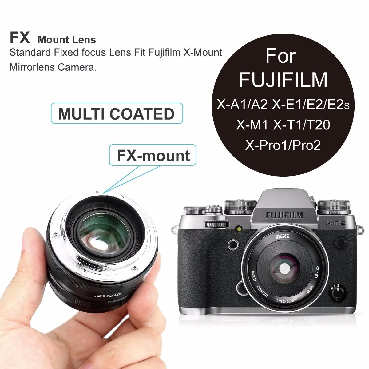 Meike 25mm f1.8 Large Aperture Manual Lens for Olympus Micro 4/3/Sony E/Canon EF
