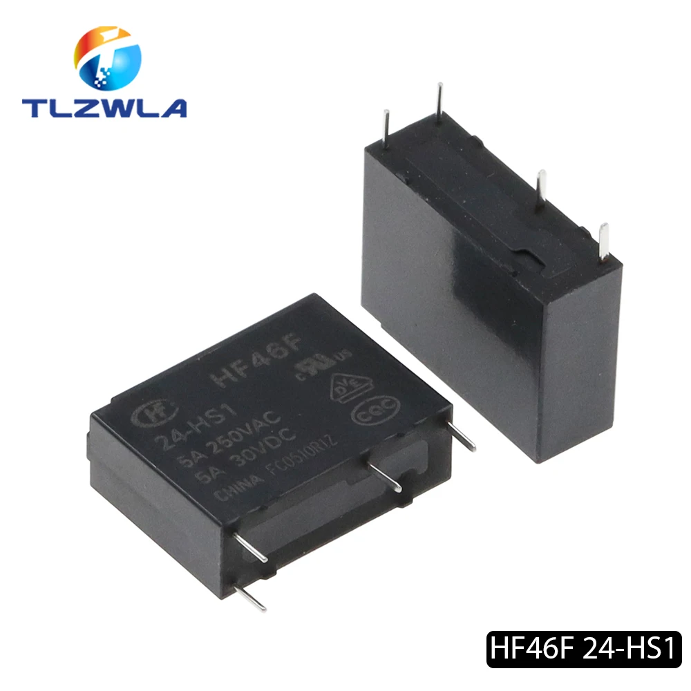   HF46F-005-HS1 HF46F-012-HS1 HF46F-024-HS1 5-HS1 12-HS1 24-HS1 5A 250VAC 4  5V 12V 24V DC, 30VDC, 10 