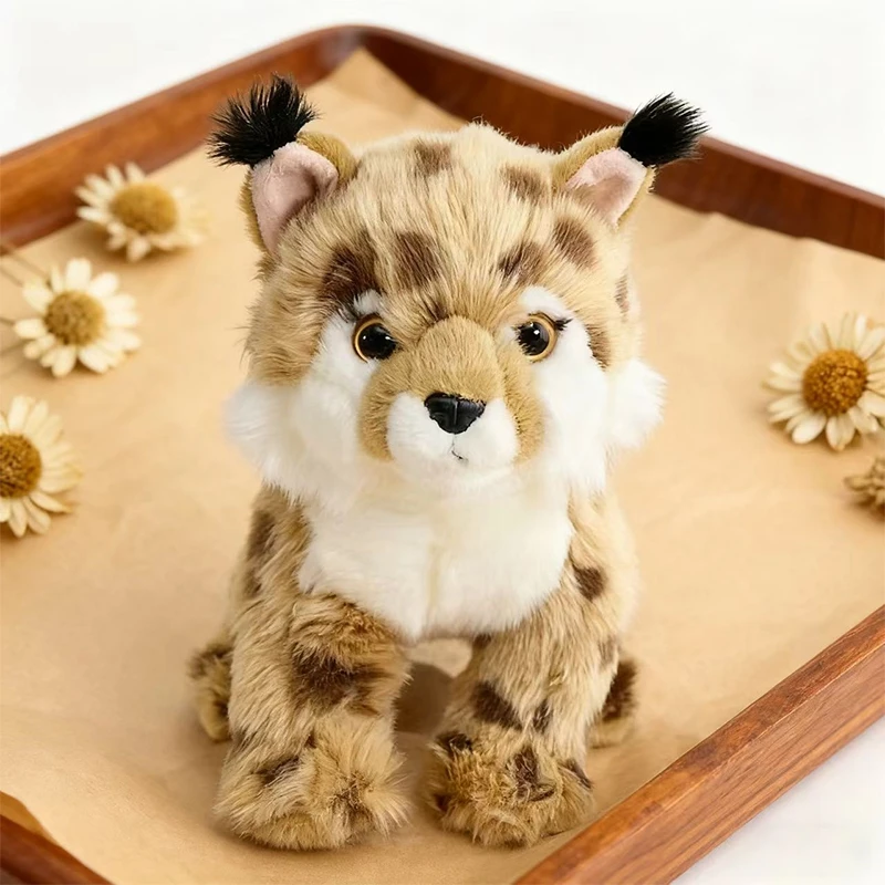 25CM Anime Yellow Leopard Plush Toy Ultra-Soft Simulated Animal Cute Wildlife Doll Lifelike Collectible Kids Gift