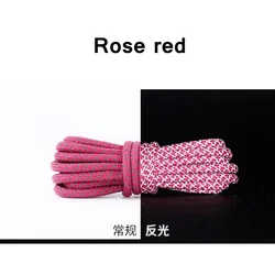 Radiant Reflective Fluorescent Shoelaces - Night Luminous Outdoor Sports Shoe Strings - 160cm (Rose red)
