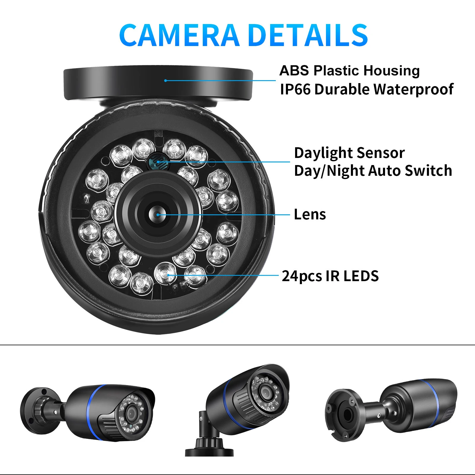 Gadinan AHD High Definition Infrared Night Vision Camera 1080P Motion Detection Plastic 5MP CCTV Video surveillance 6
