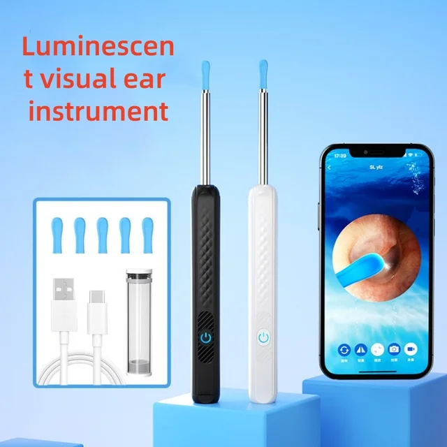 Wireless WiFi Ear Pick Otoscope Camera Borescope Luminous Ear Wax Cleaning Teeth Oral Inspection Health Care Ear Cleaner Kit