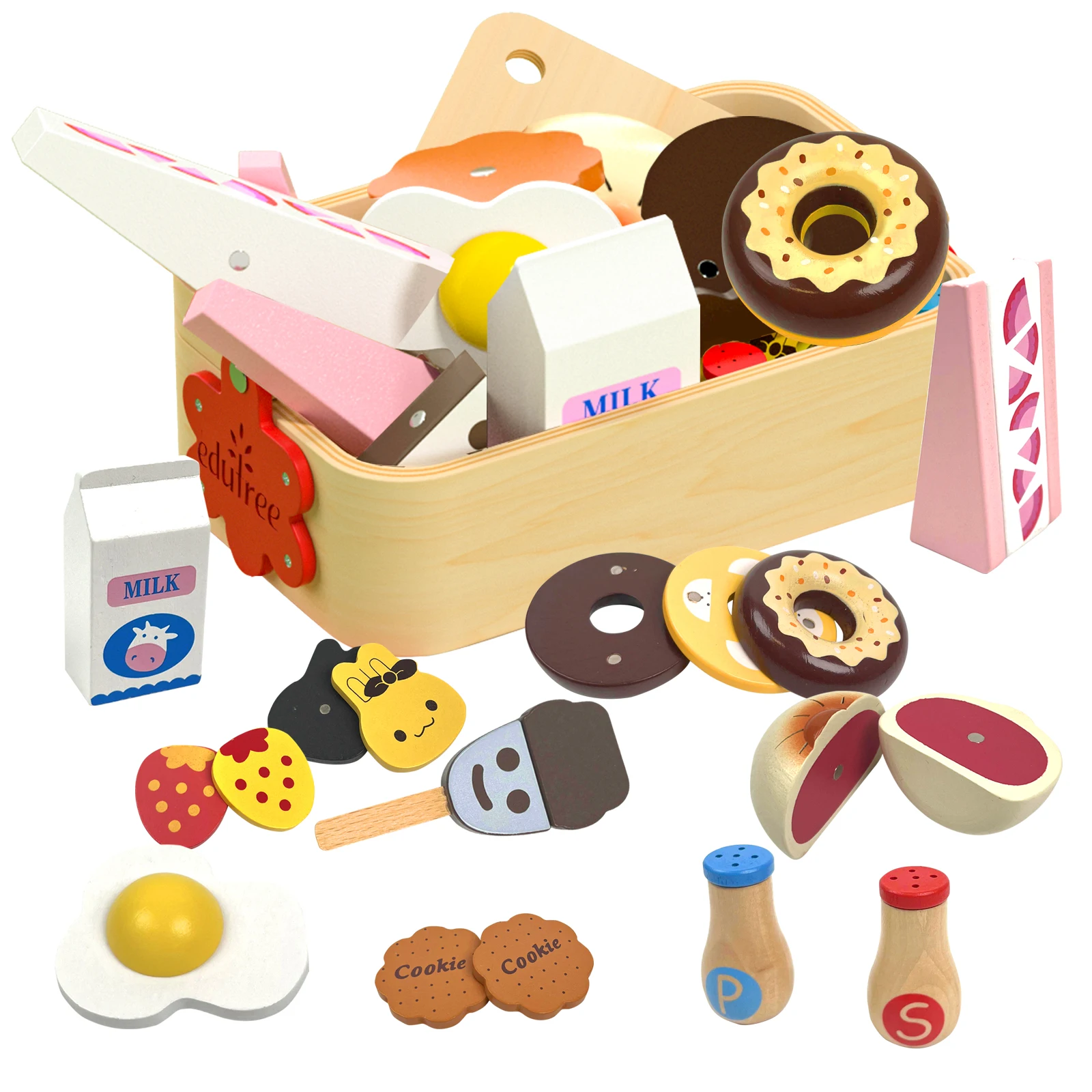 Wooden Magnetic Fruit Vegetable Dessert Food Cutting Montessori Toys Simulation Kitchen Kids Educational Playset Birthday Gifts