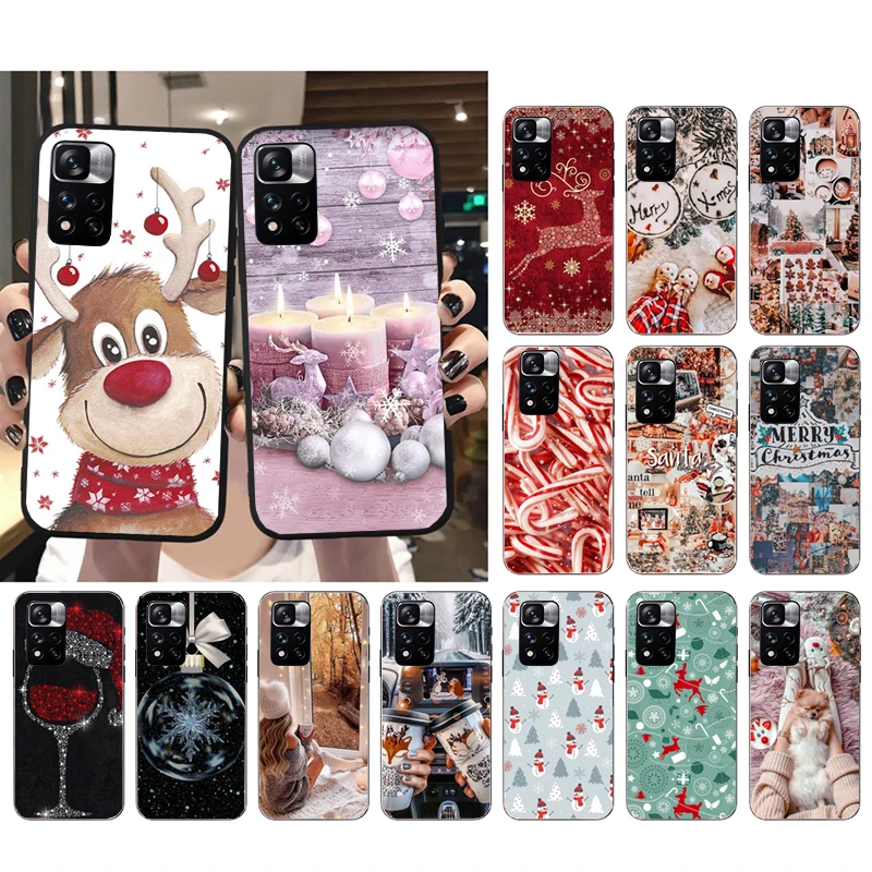 

Cute Christmas Deer Phone Case For Xiaomi Redmi note 13 12 Pro 11S 11 10 Pro 10S 12S Redmi 10 9C 13C