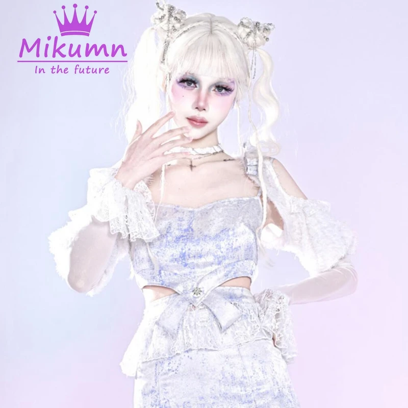 

Mikumn Harajuku Y2K Lace Cut Out Sleeveless Camis Tank Top Fairy Grunge Women Sexy Slim Crop Tops Chic Design Aesthetic Vest