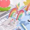 Rainbow Cactus Shape Acrylic Pen Holder Cute Multi Compartments Pencil Box Kids Desktop Stationery Organizer Decoration 5