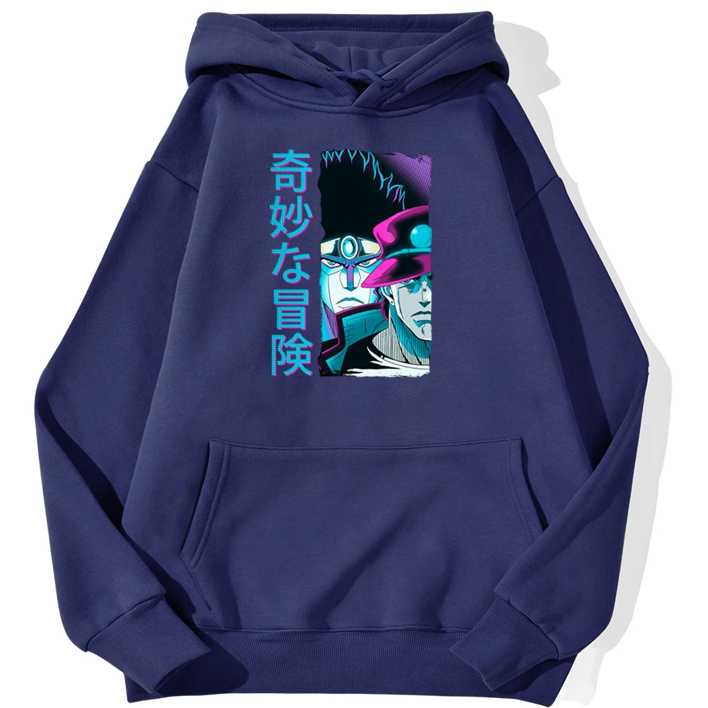 

JoJo's Bizarre Adventure Pullover Men High Quality Street Hoodie Fleece Warm Male Sweatshirt Funny Japanese Anime Hoodies