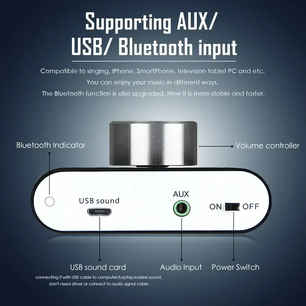 Duplo Áudio Mini Bluetooth 5.0 Amplificador de Potência Receptor de Áudio sem Fio Hifi Stereo Amplificador de Carro para Áudio Doméstico 50w Mais 50w 12v Tpa3116 - Image 3