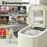 Machine à glaçons portable 12 kg/24h, autonettoyante, beige, pour comptoir, avec pelle et panier, compacte, pour la maison, la cuisine, le bar, le camping, l'appartement, l'habitation moderne 5