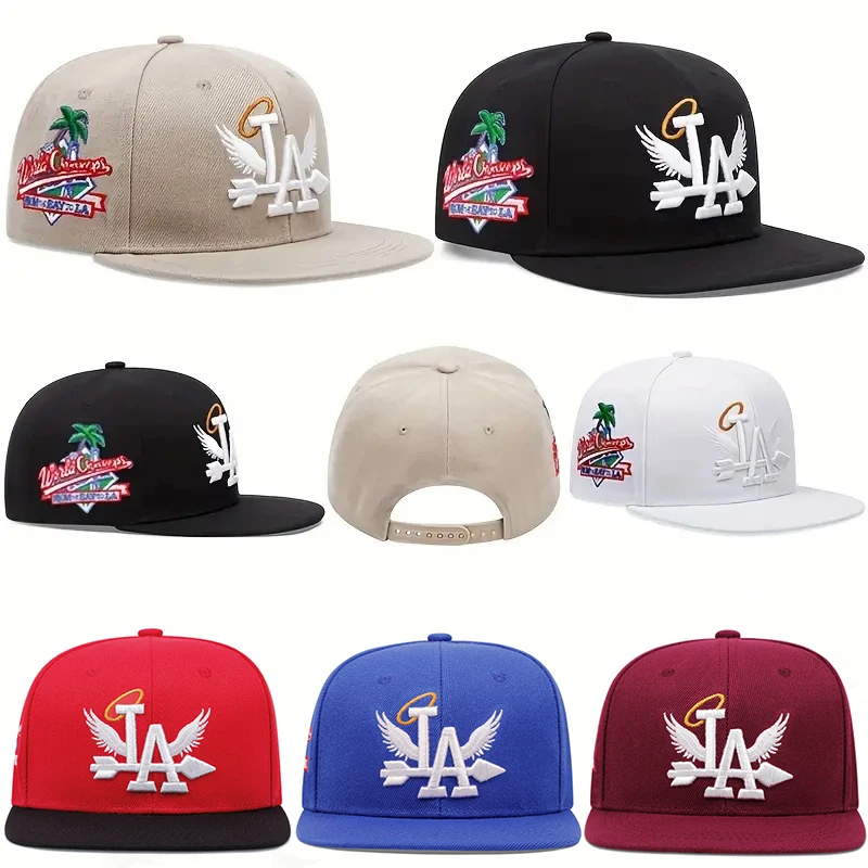 2024 New Letter Wing Side Coconut Tree Embroidery High Quality Street Rap Hip Hop Baseball Hat for Men and Women