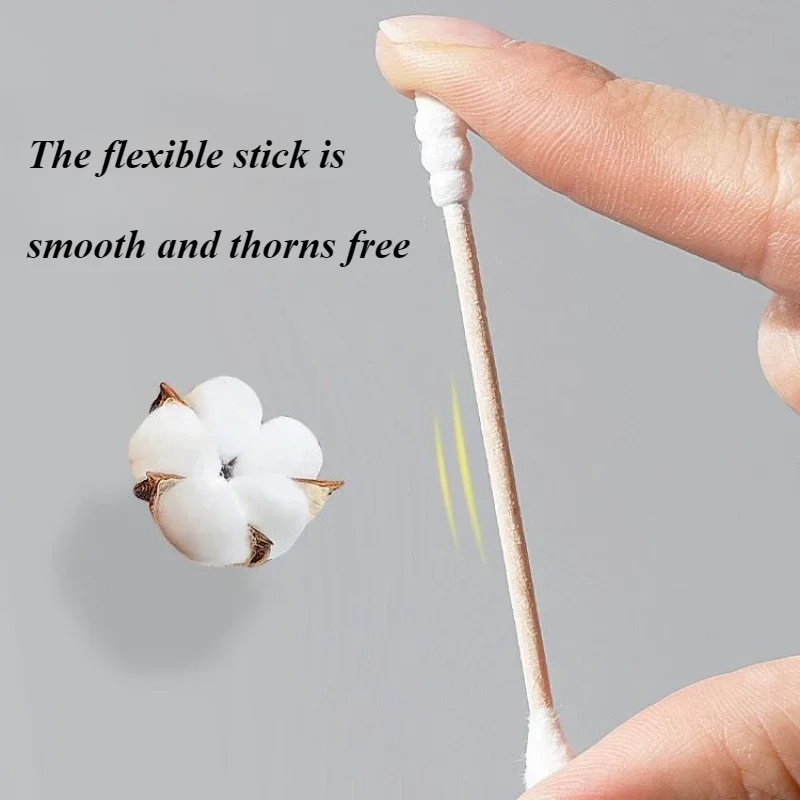 2 boxed 1000 double-headed cotton swabs Disposable cotton swabs for ear details Makeup swabs Clean cotton swabs 2