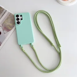 Crossbody Phone Case with Soft TPU Silicone Cover - Galaxy S23 Ultra (Light Green)