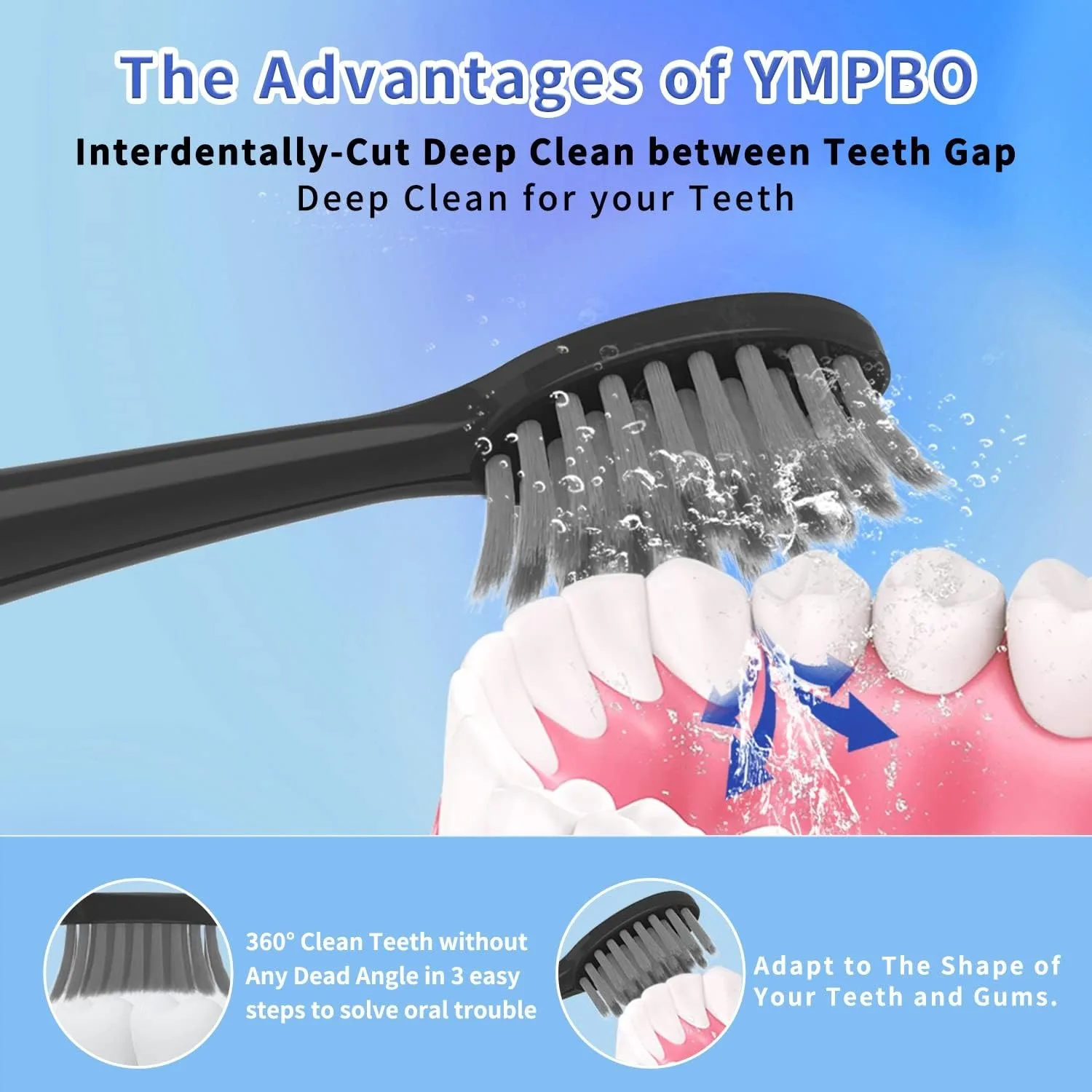 10pcs Replacement Toothbrush Heads Compatible with Burst Adult Electric Toothbrush for Seago S9 S1 S6 S8 S21 S26 S28 SG540 SG860 3