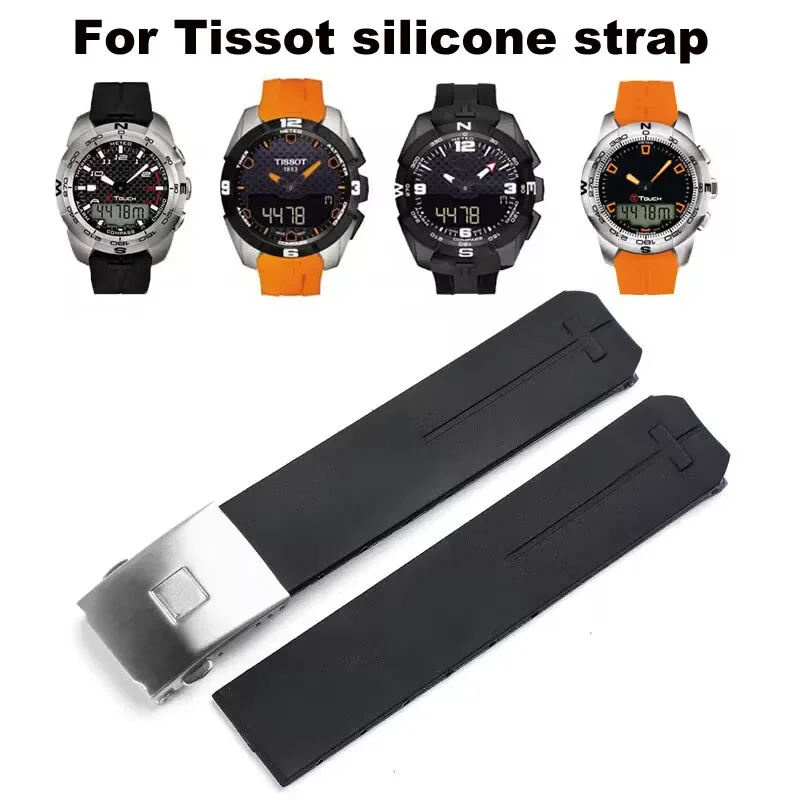 

Rubber silicone strap For Tissot 1853 Tengzhi T-Touch original T013 rubber watch band T047T081T33 silicone watch band 20mm 21mm