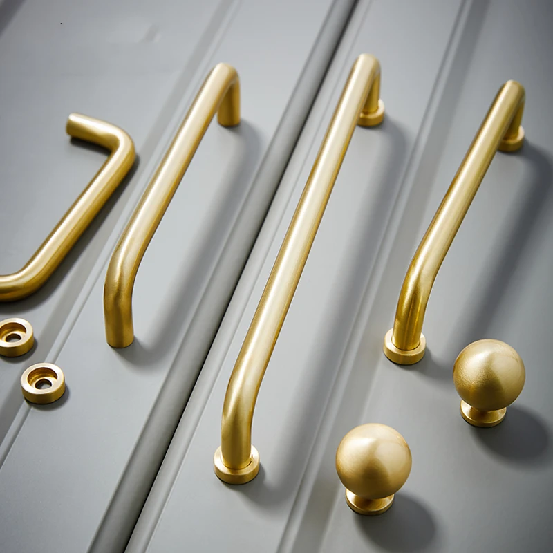Nordic Cabinet Handle For Wine Cabinet Alça de Armário Latão Simples Dourado Francês Moderno Leve Luxuoso