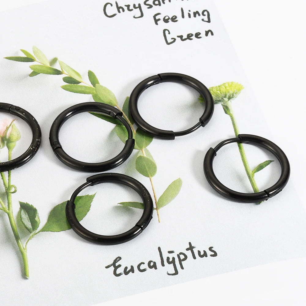 10 stücke Edelstahl Hoop Ohrringe Dia 8-20mm für Männer Frauen Kreis Anti-allergische Ohr Schnalle DIY Machen Ohr Schmuck Zubehör – Detail 14