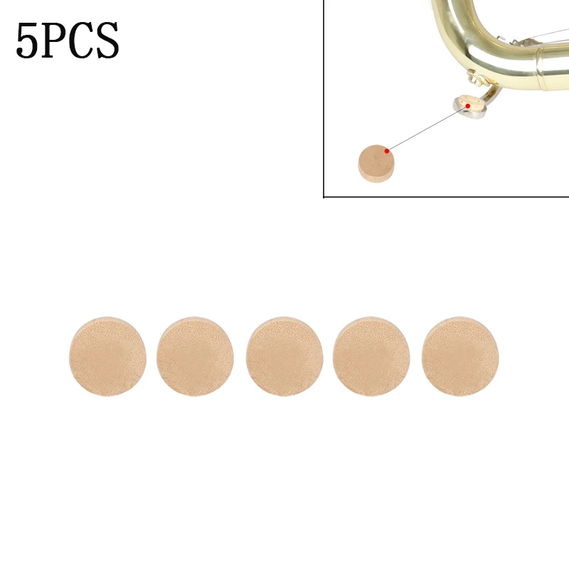 Description Picture 2 of item5Pcs Release Water Key Spit Valve Cork Pad For Trumpet Trombone Repair Brass Instrument Bottom Piston Valve Cap Accessories