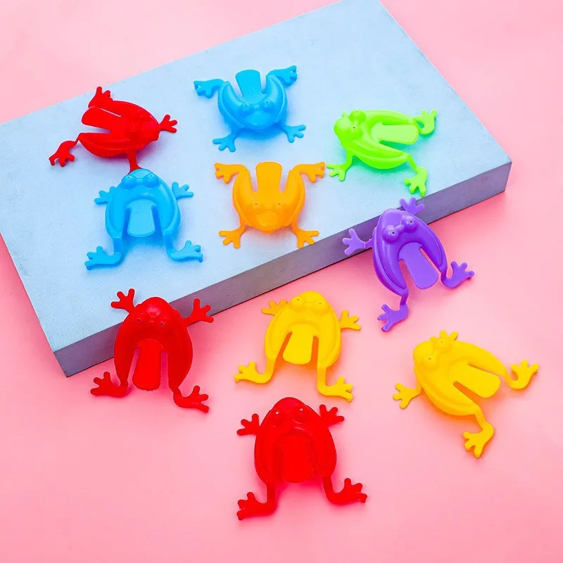 20pcs Solid Color Jumping Frog Plastic Bouncing Frog Jumping Frog Children Educational Toy,Gift for Kids Party Favors, Birthday 5