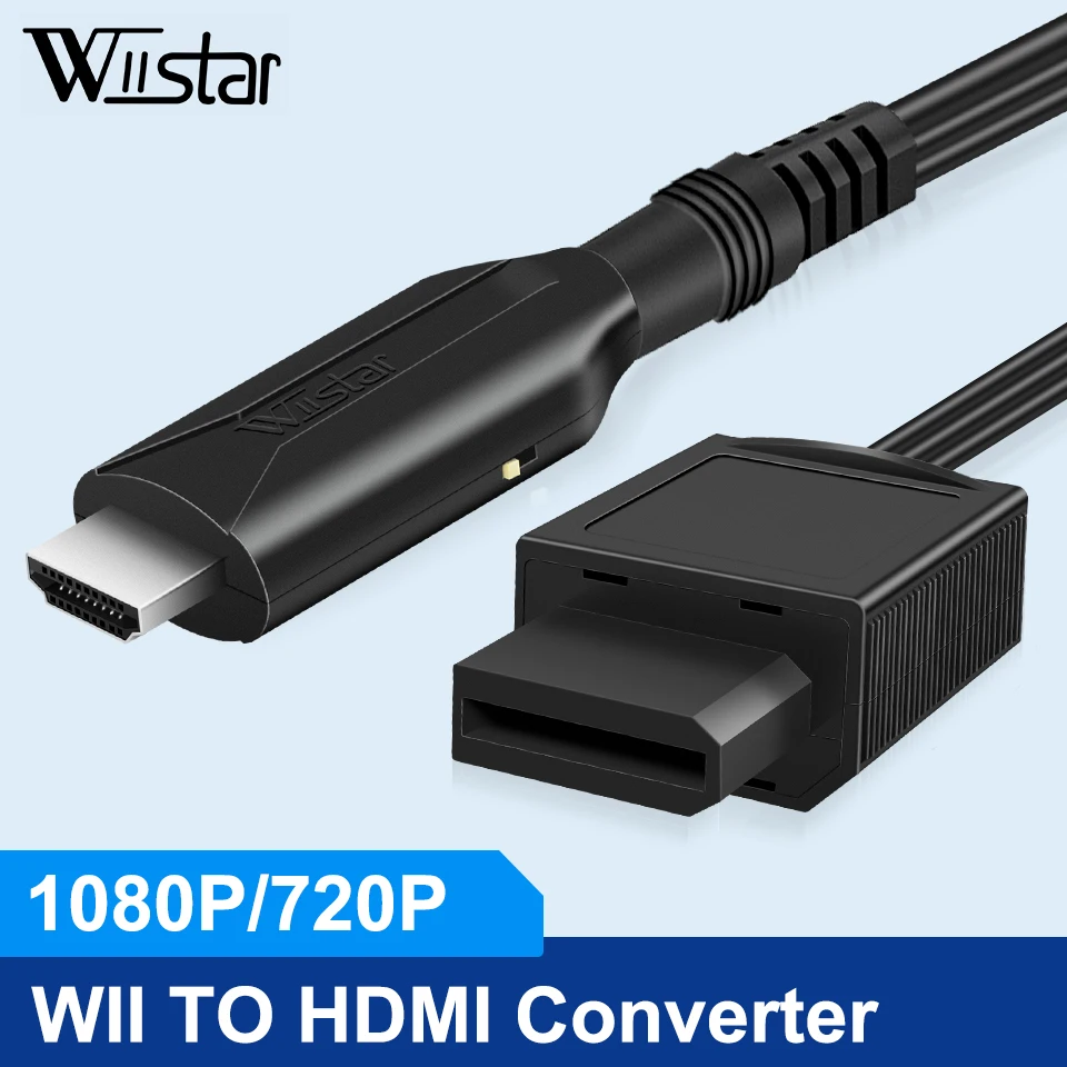 Wii2HDMI Video Converter Cable,WII to HDMI Converter Adapter for PC HDTV Monitor Display Wii To HDMI Adapter