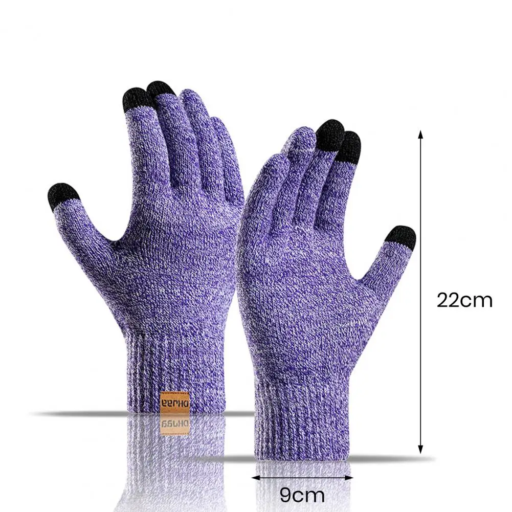 Winter Hat Scarf Gloves Set Thick Knitted Soft Warm Ear Protection Windproof Outdoor Thermal Cap Scarf Touch Screen Gloves Set