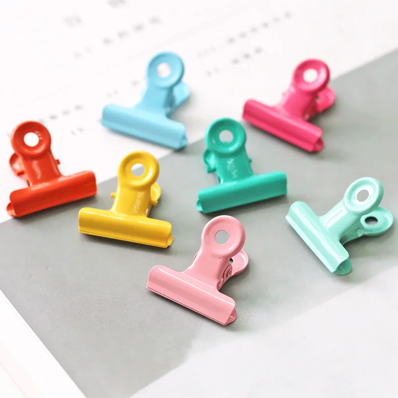 

10PCS 3cm Colorful Metal Binder Clips File Paper Clip Books Files Binding Stationery School Office Supplies Metal Long Tail Clip