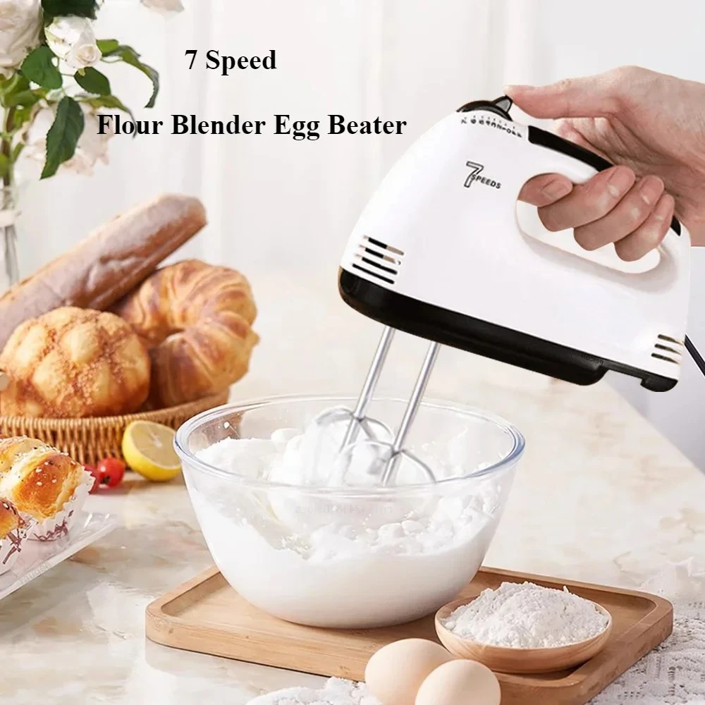 7-Speed Electric Hand Mixer Automatic Blender for Cream Egg Cake Dough Versatile Kitchen Appliance Tool 1
