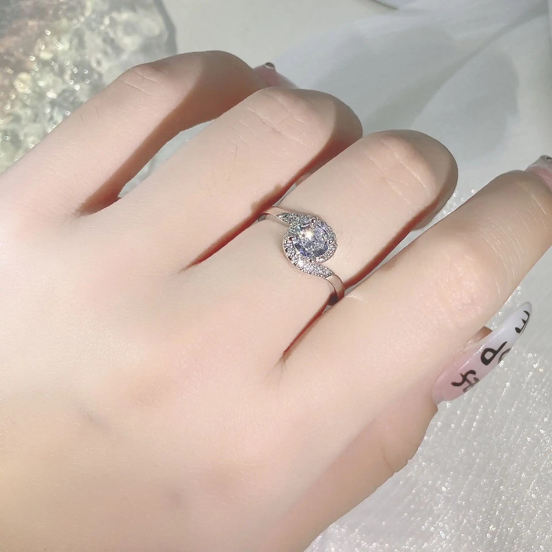 

100% 925 Sterling Silver Diamond Ring for Women Wedding Bands Anillos De Natural Diamond Silver 925 Jewelry Gemstone Bizuteria