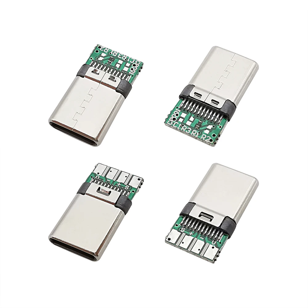 10Pcs USB 3,1 Typ C Stecker Stecker Mit Gehäuse 24Pin Typ-C Lade Stecker Schweißen DIY Daten kabel Zubehör Reparatur – Detail 5