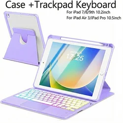 Wireless Detachable Keyboard and Trackpad with Mouse - Danish (Purple)