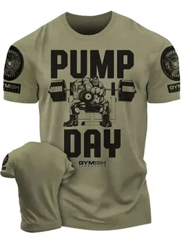 Summer new Adrenaline Power Workoout gym men's breathable round neck T-shirt high-quality letter printed casual top