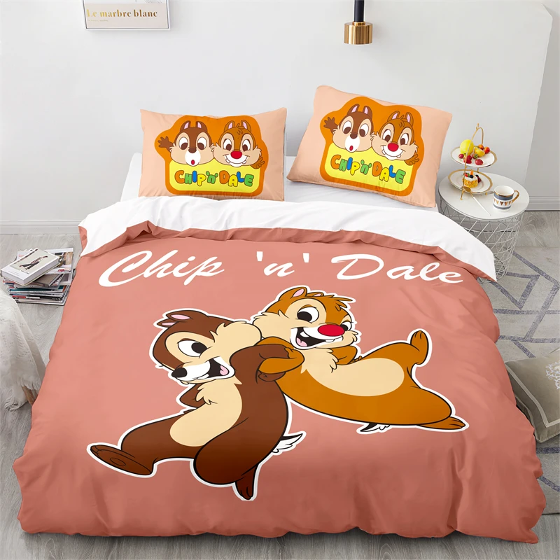 Cute Chip 'n' Dale Character Printed Duvet Cover Set Pillowcase Twin Full Queen King Cartoon 3d Bedding Set Bedclothes Bedding