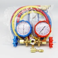 Indispensable collecteur jauge climatisation indispensable ensemble d'outils de climatisation avec tuyau et crochet pour R32 R410a R-404A R-134a 2